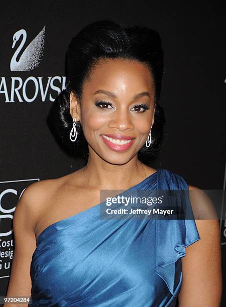 Actress Anika Noni Rose arrives to the 12th annual Costume Guild Designers Awards at The Beverly Hilton hotel on February 25, 2010 in Beverly Hills,...