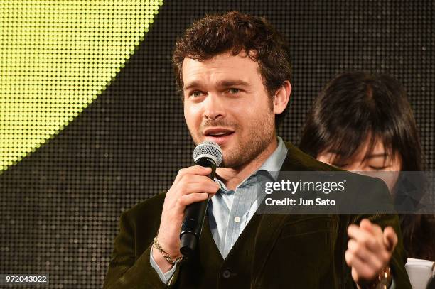 Alden Ehrenreich attends the 'Solo: A Star Wars Story' premier at Roppongi Hills on June 12, 2018 in Tokyo, Japan.