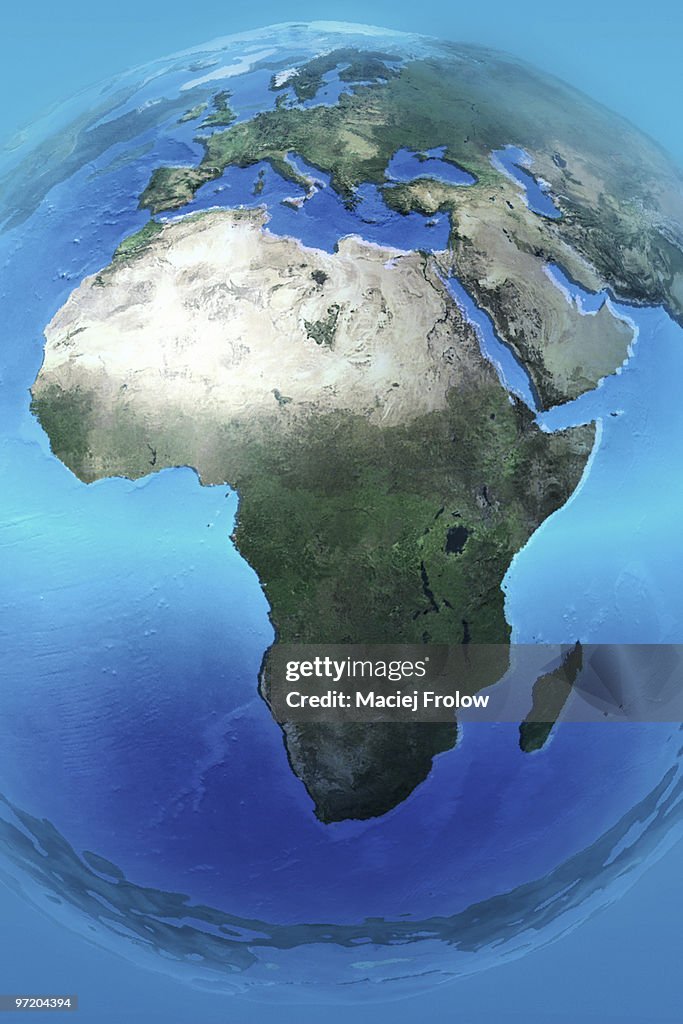 Earth as blue water ball