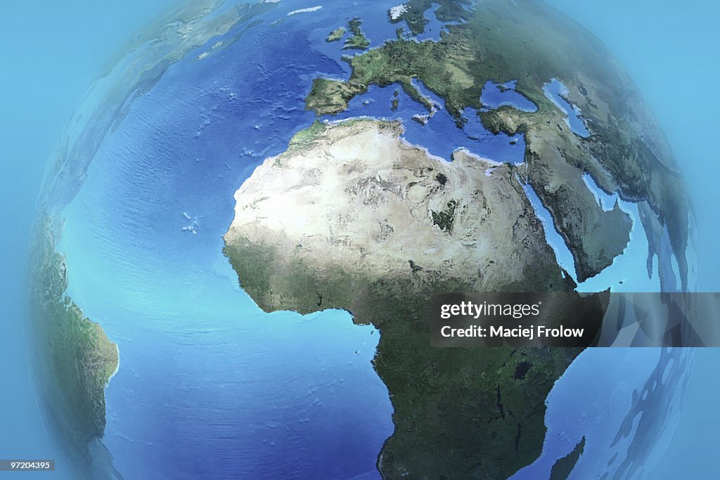 Earth as blue water ball