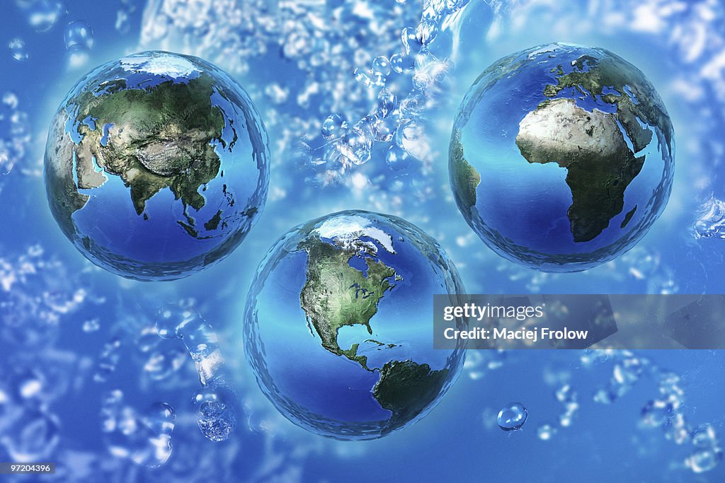 Earth as blue water ball