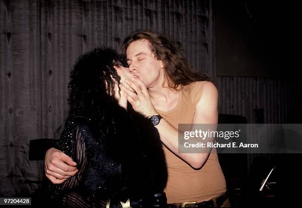 Ted Nugent kisses Ann Wilson from Heart after his show in New York in 1978