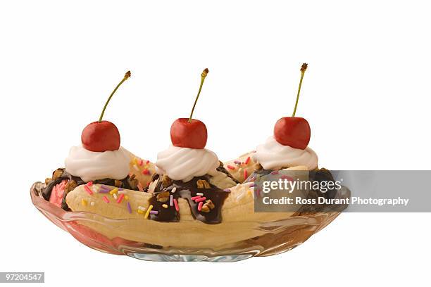 banana split - banana split stock pictures, royalty-free photos & images