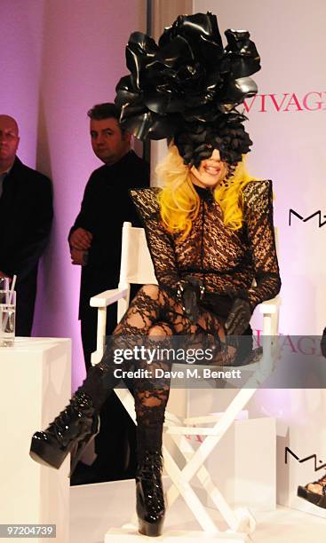 Lady Gaga attends the MAC VIVA GLAM launch hosted by Sharon Osbourne to promote MAC's latest fundraising range with all proceeds donated to HIV/AIDs...