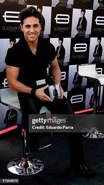 Spanish singer David Bustamante presents his new album 'A Contracorriente' at Fundacion Canal on March 1, 2010 in Madrid, Spain.