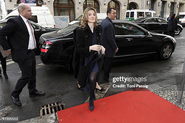 Princess Letizia of Spain arrives at the German Telekom T-City representative on March 1, 2010 in Berlin, Germany. The princess is on her first...