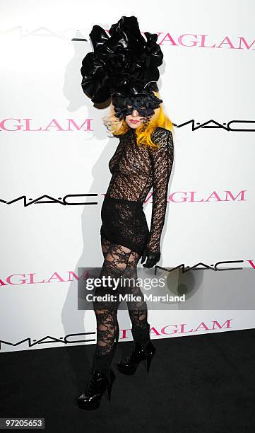 Lady Gaga attends MAC VIVA GLAM launch photocall on March 1, 2010 in London, England.