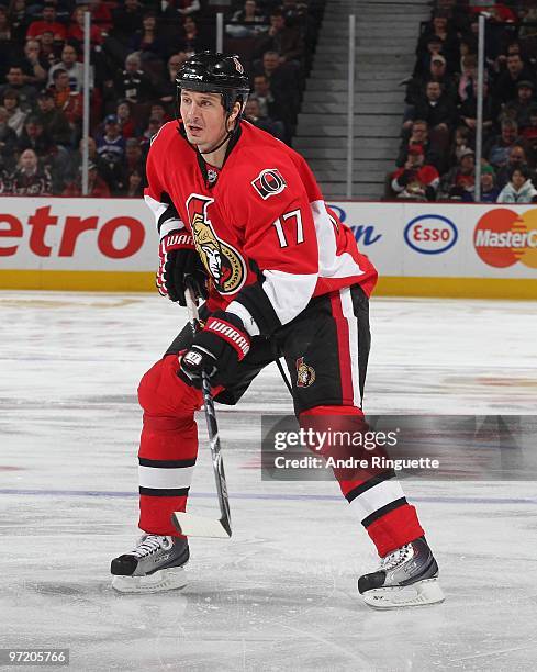 Filip Kuba of the Ottawa Senators skates against the Vancouver Canucks at Scotiabank Place on February 4, 2010 in Ottawa, Ontario, Canada.