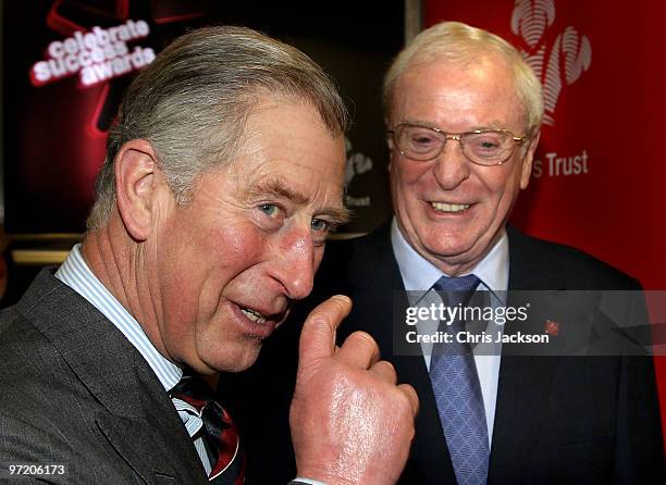 Prince Charles, Prince of Wales laughs as he talks to Sir Michael Caine at the Prince's Trust Celebrate Success Award at Odeon Leicester Square on...