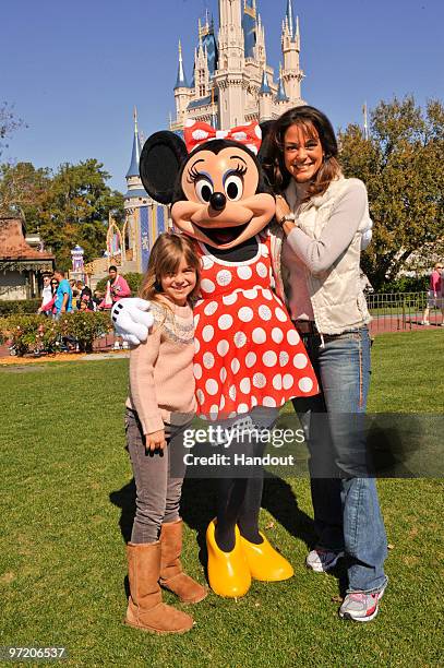 In this handout photo provided by Disney, Actress Eva La Rue , star of the CBS series "CSI: Miami," and her daughter Kaya , age 8, pose with Minnie...