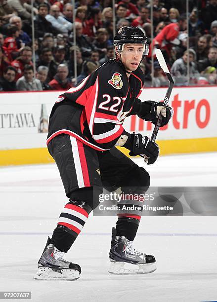 Chris Kelly of the Ottawa Senators skates against the Washington Capitals at Scotiabank Place on February 11, 2010 in Ottawa, Ontario, Canada.