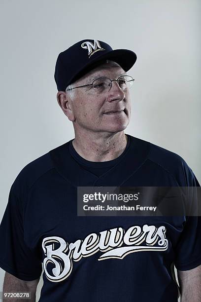 Manager Ken Macha poses for a portrait during the Milwaukee Brewers Photo Day at the Maryvale Baseball Park on March 1, 2010 in Maryvale, Arizona.