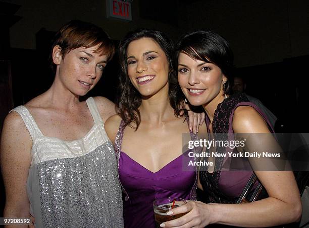 Actresses Julianne Nicholson, Milena Govich and Alana De La Garza get together during a benefit for the Rainforest Action Network at the Plumm...