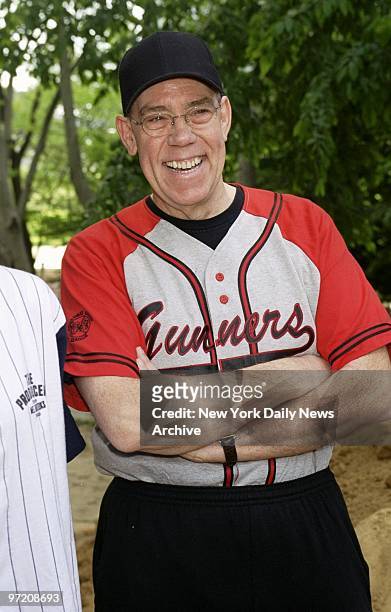 Actor John Schuck is ready to play ball - softball, that is - on opening day of the Broadway Cares/Equity Fights AIDS softball season in Central Park.