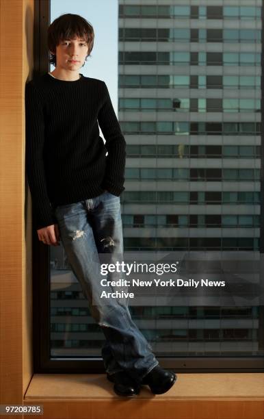 Actor Liam Aiken at the Four Seasons hotel on E. 57th St. He stars in the new film "Lemony Snicket's A Series of Unfortunate Events."