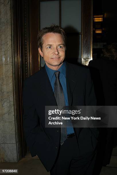 Actor Michael J. Fox is on hand at the People Magazine "Heroes Among Us" awards luncheon at the New York Public Library.