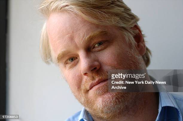 Actor Philip Seymour Hoffman at the offices of No Hope Productions on Broadway in lower Manhattan. He plays celebrated author Truman Capote in the...