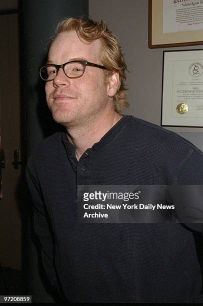 Actor Phillip Seymour Hoffman at New York premiere of the movie "Hideous Kinky" starring Kate Winslet.
