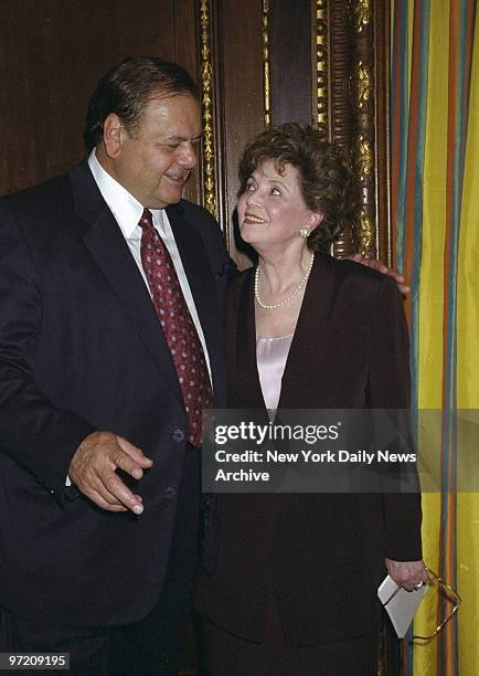 Actor Paul Sorvino joins Matilda Cuomo at Le Cirque 2000 for a party to help the former New York State First Lady launch her new book, "The Person...