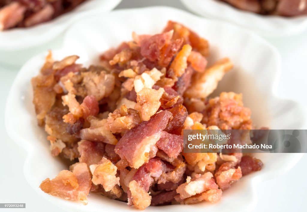 Close-up of bacon bits