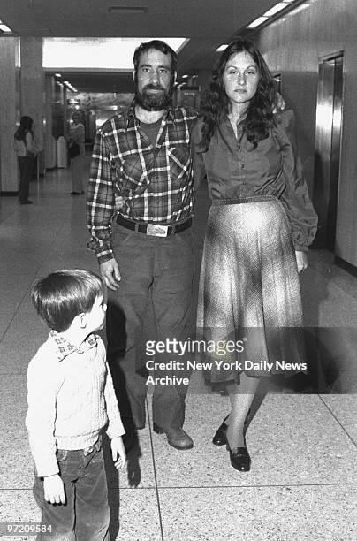 Actress Linda Lovelace with her husband at Mineola Supreme Court.