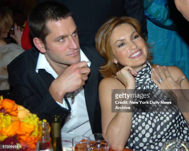Actress Mariska Hargitay and husband Peter Hermann at the Entertainment Weekly's Academy Awards Party held at Elaines Restaurant.