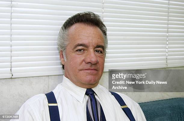Actor Tony Sirico, who plays mob soldier Paulie Walnuts on the TV series "The Sopranos," relaxes in his trailer between scenes being shot in a Jeresy...