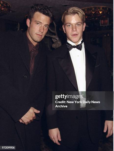 Actors Ben Affleck and Matt Damon arrive for the National Board of Review of Motion Pictures Awards ceremonies. ,
