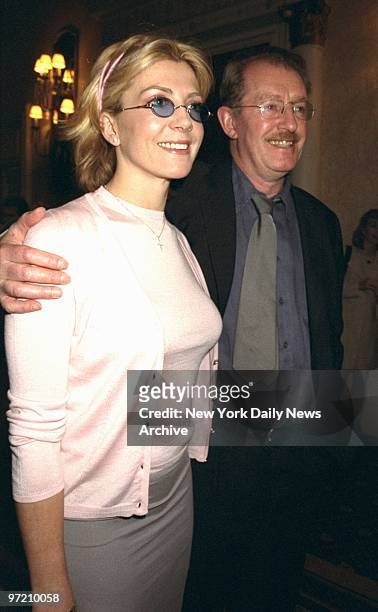 Actress Natasha Richardson and her uncle, Corin Redgrave, get together at the 65th annual Drama League Awards at the Grand Hyatt Hotel.