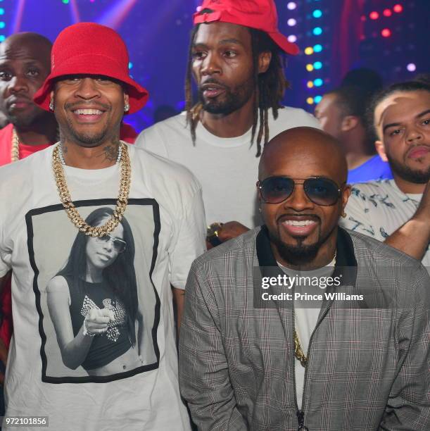 Allen Iverson and Jermaine Dupri attend "Trap Holizay" Official Album Release Party at Revel on June 1, 2018 in Atlanta, Georgia.