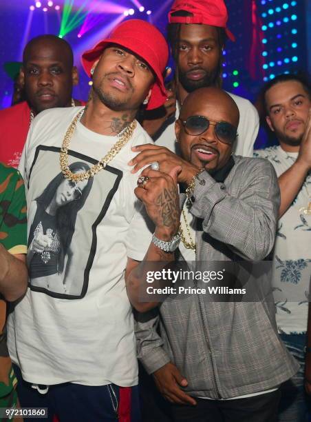 Allen Iverson and Jermaine Dupri attend "Trap Holizay" Official Album Release Party at Revel on June 1, 2018 in Atlanta, Georgia.