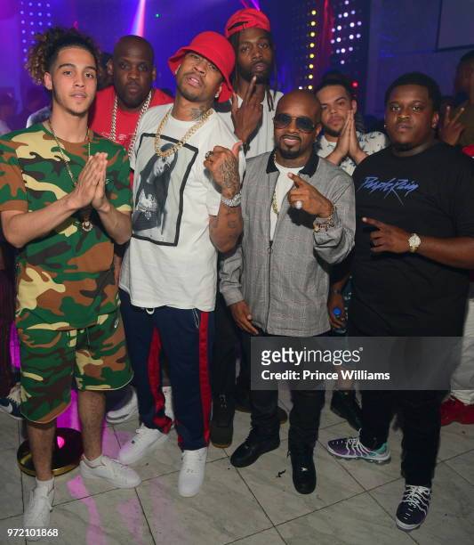 Allen Iverson and Jermaine Dupri attend "Trap Holizay" Official Album Release Party at Revel on June 1, 2018 in Atlanta, Georgia.