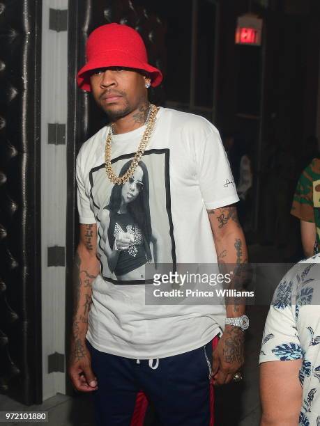 Allen Iverson attends "Trap Holizay" Official Album Release Party at Revel on June 1, 2018 in Atlanta, Georgia.