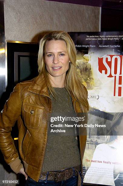 Actress Robin Wright Penn is on hand at the IFC Center in Greenwich Village for the premiere of "Sorry, Haters." She stars in the film.