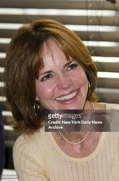 Actress Sally Field is on hand for a news conference at Angus McEndoe's restaurant W. 44th St., where she announced that she is set to take over the...