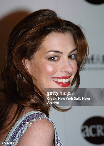 Actress Anne Hathaway attends a benefit at Sotheby's to posthumously recognize photographer Herb Ritts for his work and activism. In honor of Ritts,...