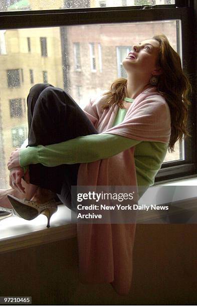 Actress Anne Hathaway at the Essex House hotel on Central Park South. She stars in the upcoming film "Ella Enchanted."