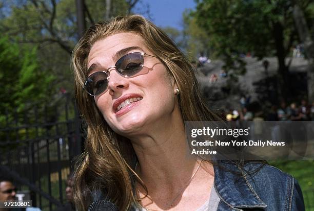 Actress Brooke Shields is on hand at the Wollman Rink in Central Park for the 8th Annual "Kids for Kids" carnival to benefit the Elizabeth Glaser...