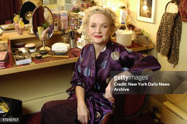 Actress Christine Ebersole portrays "Little" Edie Beale in the musical version of "Grey Gardens" at the Walter Kerr Theatre. Ebersole in her dressing...