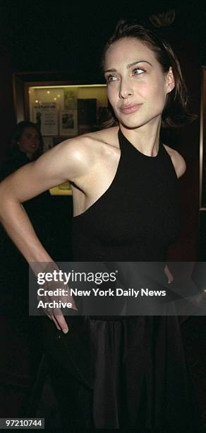 Actress Claire Forlani is on hand for premiere of movie "Meet Joe Black" at the Ziegfeld Theater.