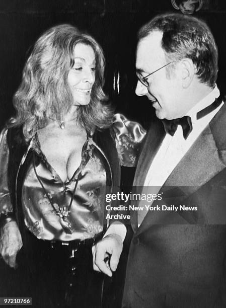 Actress Sylvia Miles and Olivier Coquelin.