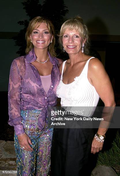 Actress Darcy LaPier and Princess Yasmin Aga Khan get together at a party for the Hearst Castle Preservation Foundation in Southampton, L.I.