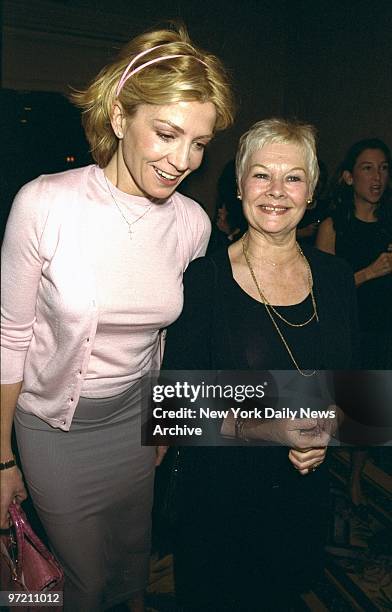 Actresses Natasha Richardson and Dame Judi Dench get together at the 65th annual Drama League Awards at the Grand Hyatt Hotel.