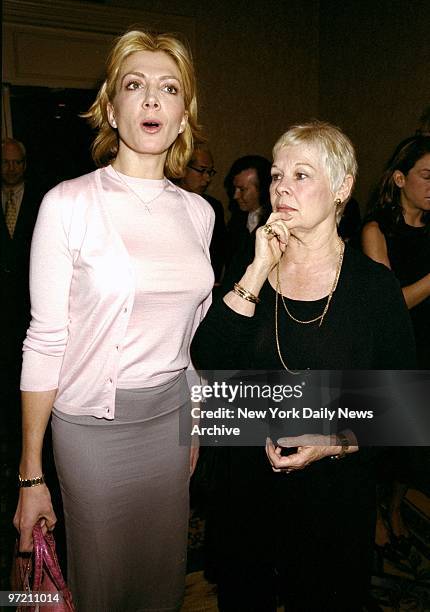 Actresses Natasha Richardson and Dame Judi Dench get together at the 65th annual Drama League Awards at the Grand Hyatt Hotel.