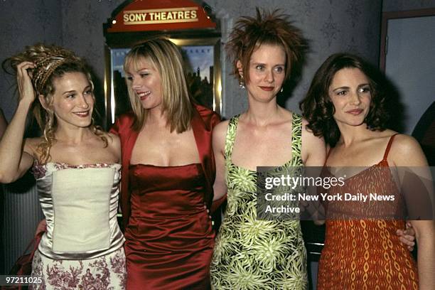 Actresses Sarah Jessica Parker, Kim Cattrell, Cynthia Nixon and Kristen Davis arrive at the Sony Theatre for the screening of the HBO series "Sex and...