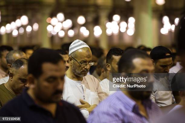 Muslims gather to pray during the Laylat Al Qadr at Amr ibn al-As Mosque in Cairo, Egypt, 11 June 2018. Muslims around the world celebrate the holy...