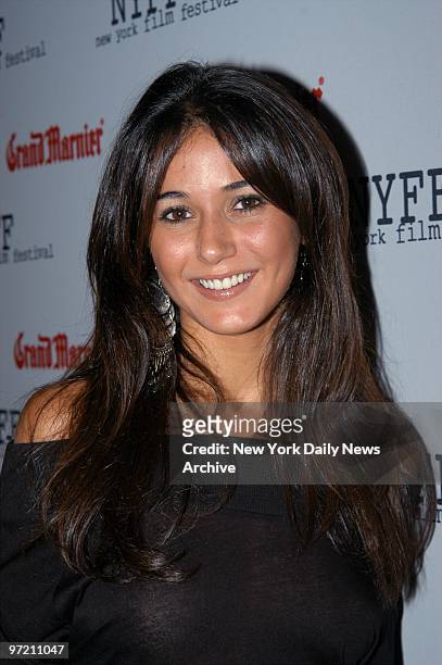 Actress Emmanuelle Chriqui arrives at a postpremiere party for the movie "Young Adam" at Viscaya.