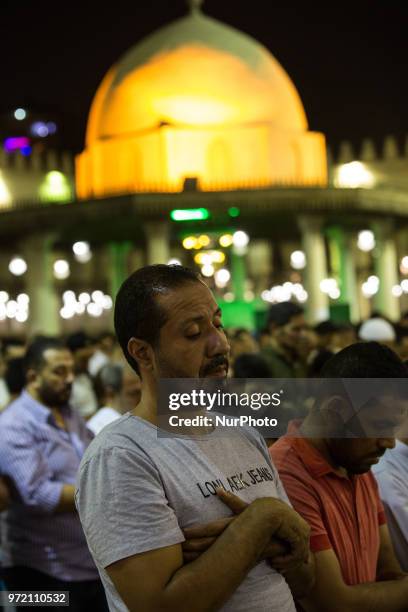 Muslims gather to pray during the Laylat Al Qadr at Amr ibn al-As Mosque in Cairo, Egypt, 11 June 2018. Muslims around the world celebrate the holy...