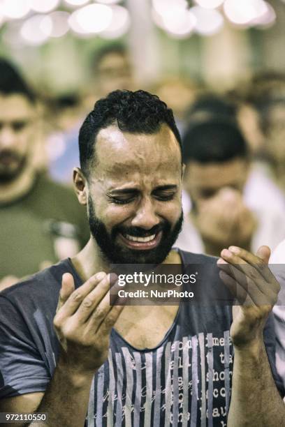 Muslims gather to pray during the Laylat Al Qadr at Amr ibn al-As Mosque in Cairo, Egypt, 11 June 2018. Muslims around the world celebrate the holy...