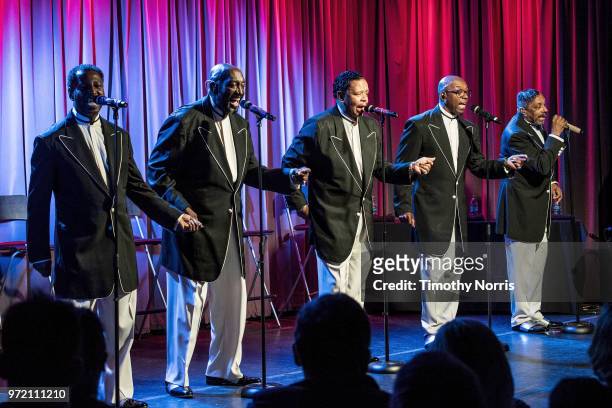 Terry Weeks, Otis Williams, Willie Green, Larry Braggs and Ron Tyson perform during The Drop: The Temptations at The GRAMMY Museum on June 11, 2018...